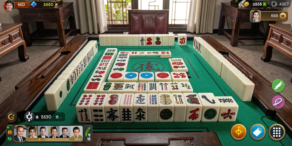 Tampilan gameplay Mahjong yang memukau di 66D.
