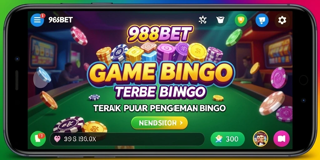 Tampilan gameplay seru 988BET dengan suasana bingo yang menarik.