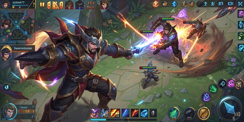 Gameplay seru ADAM77 dalam pertarungan MOBA.