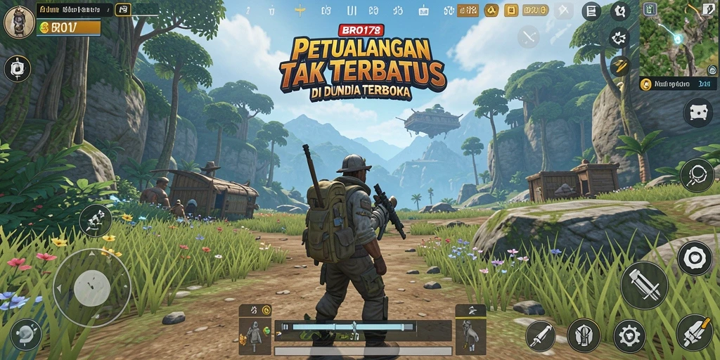 Tangkapan layar BRO178 menampilkan aksi seru dalam dunia Open World.