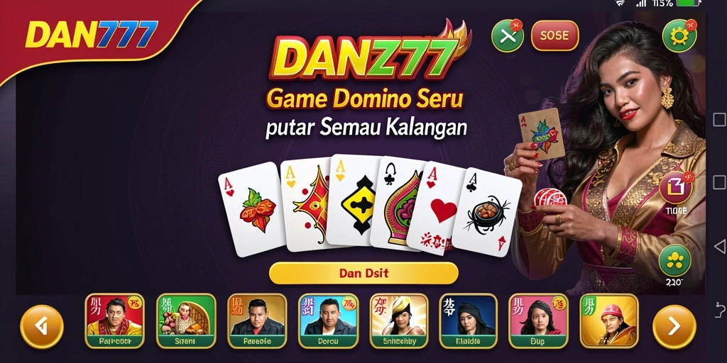 Tampilkan gameplay seru dari game Domino DAN777.