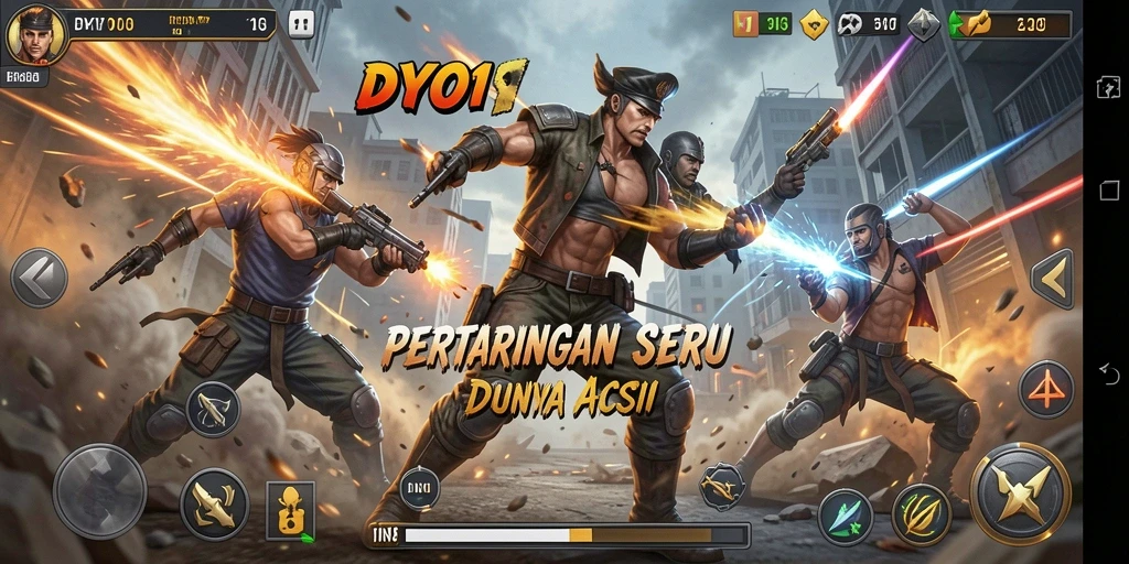 Tampilan screenshot DYO1 menampilkan aksi pertarungan yang intens.