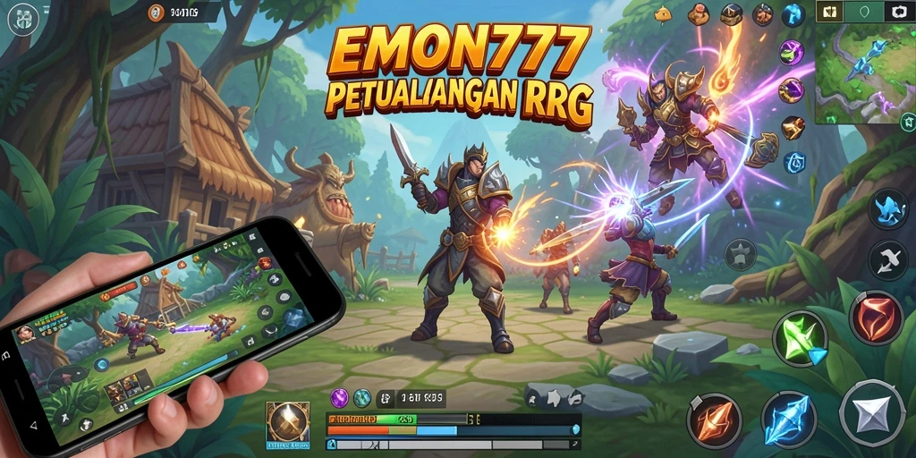 Tampilan gameplay menarik dari EMON777 dengan aksi RPG yang intens.