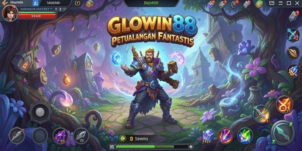 Tampilan gameplay RPG yang mendebarkan dari GLOWIN88.