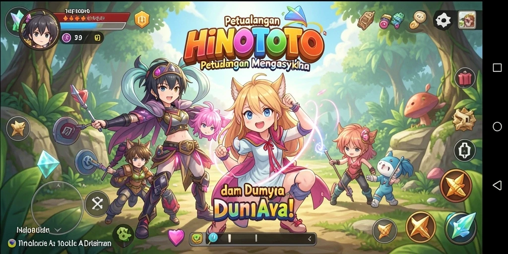 Tangkapan layar utama dari gameplay seru HINOTOTO.