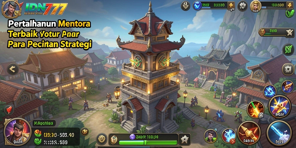 Tangkapan layar menunjukkan gameplay menegangkan di IDN777 dengan strategi Tower Defense.