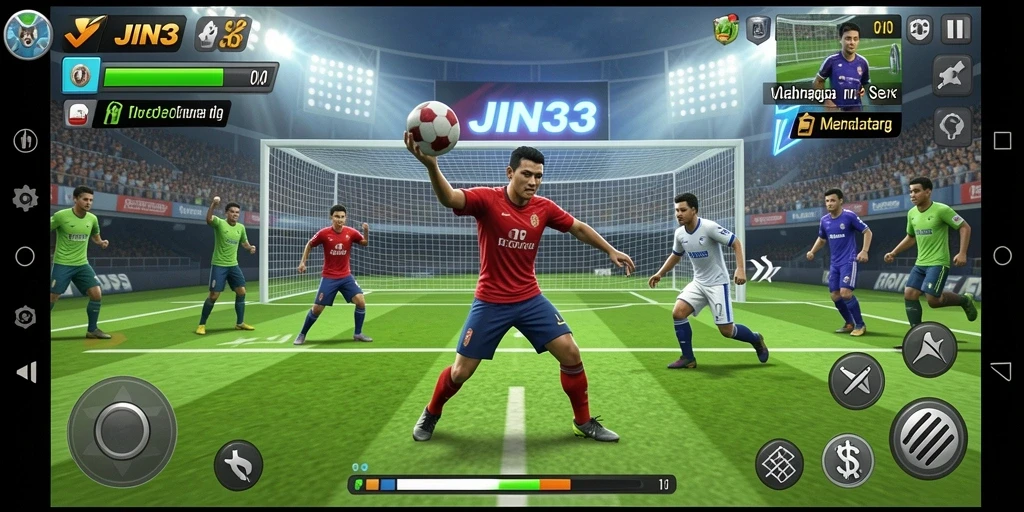 Tampilan gameplay JIN33 yang menampilkan aksi olahraga yang seru.
