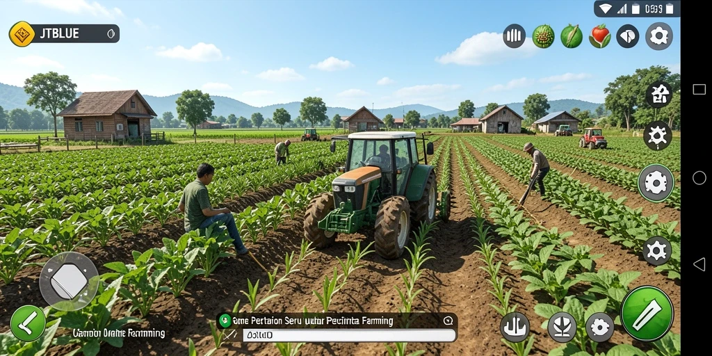 Screenshot JTBLUE yang menampilkan aktivitas gameplay Farming yang seru.