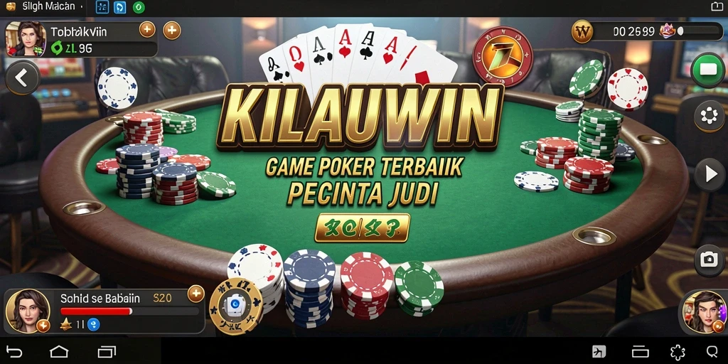 Screenshot gameplay KILAUWIN yang menampilkan aksi poker seru.