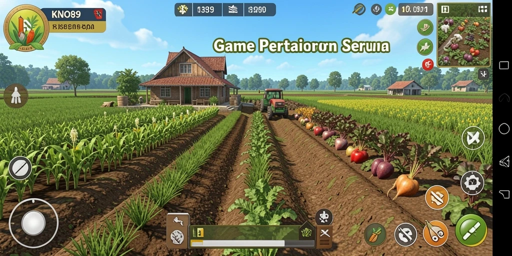 Tampilan gameplay KNO89 dengan variasi tanaman dan hewan.