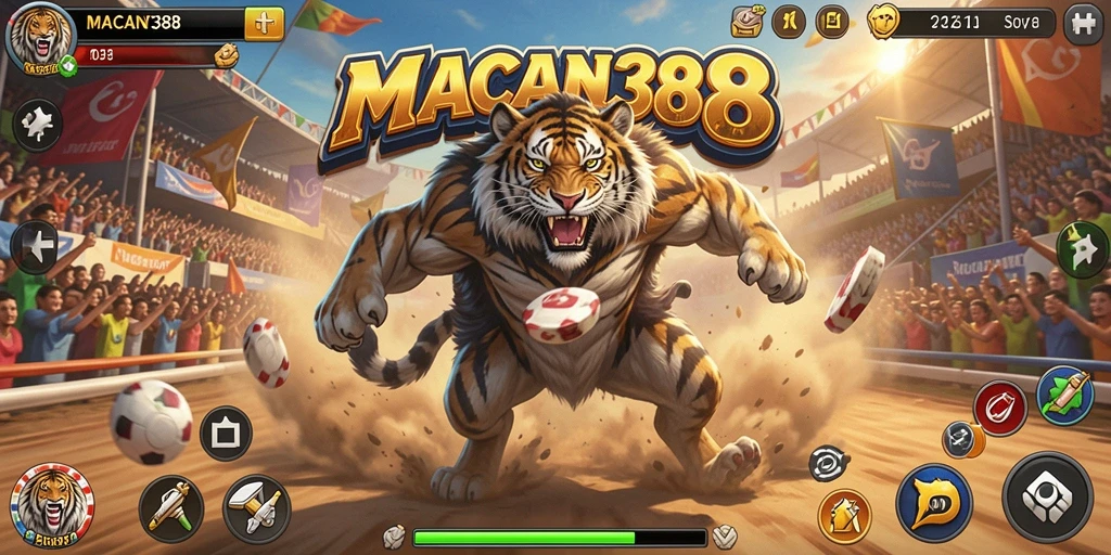 Tampilan gameplay seru di trek balapan MACAN388.
