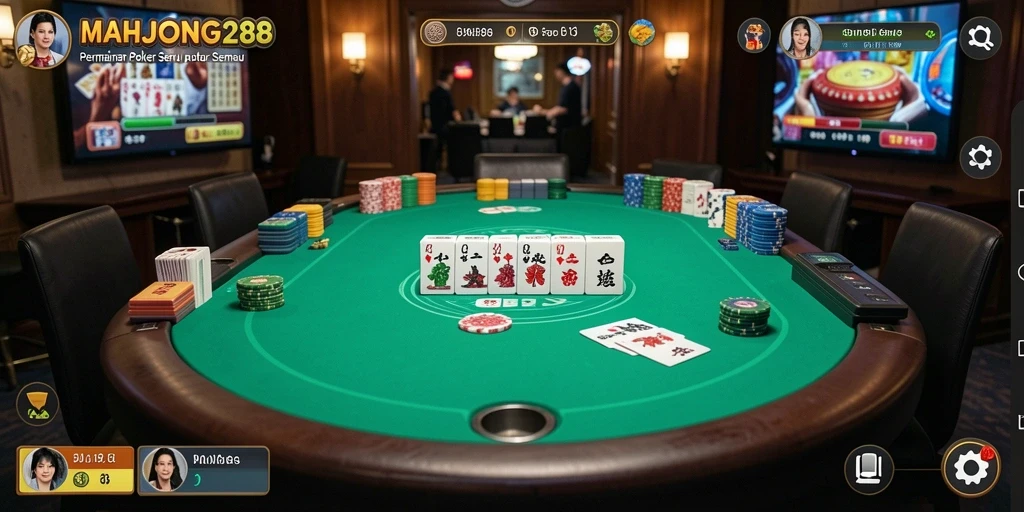 Tampilan menarik gameplay Poker di MAHJONG288.