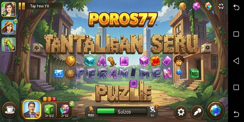 Tampilan gameplay seru di POROS77 dengan tantangan Puzzle yang menantang.