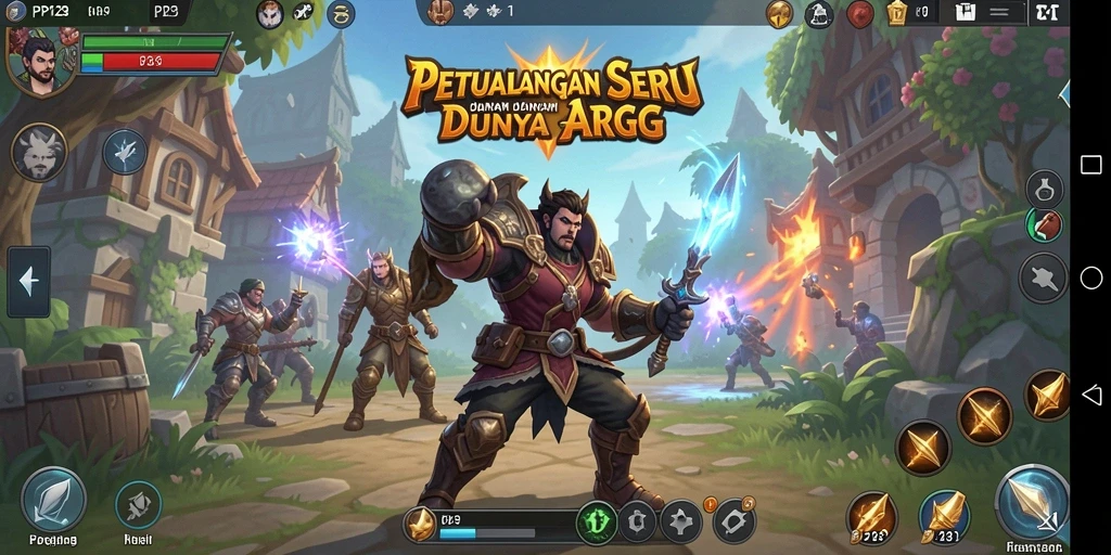 Tampilan gameplay PP123 menunjukkan pertarungan yang seru dan strategis.