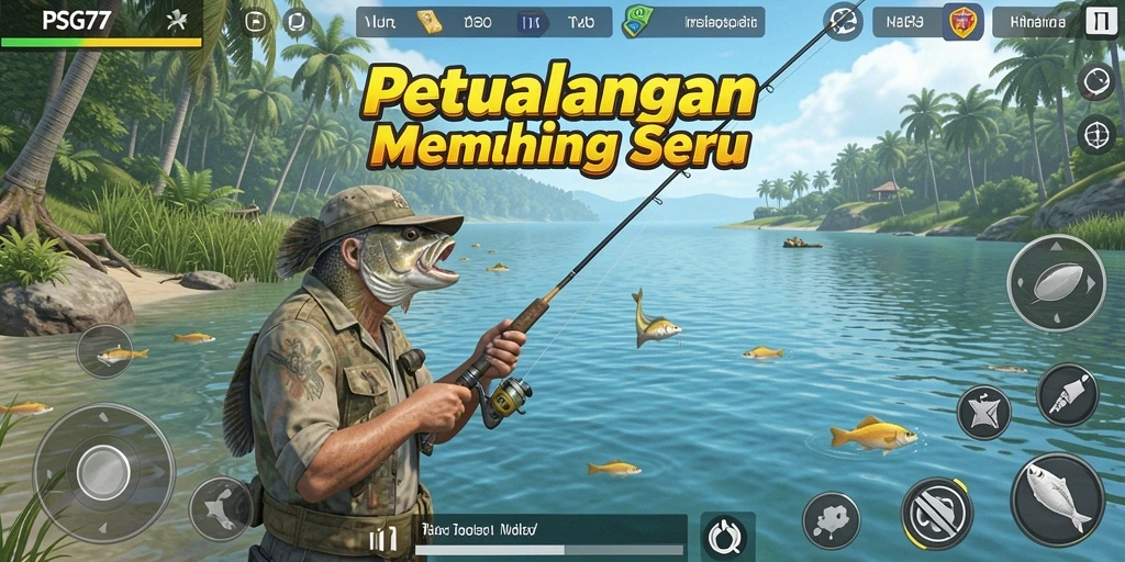 Tampilan menggembirakan dari gameplay memancing yang seru di PSG77.