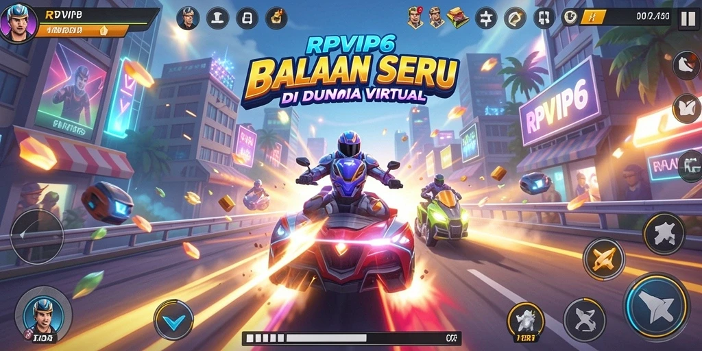 Tampilan gameplay mendebarkan dalam balapan RPVIP6.