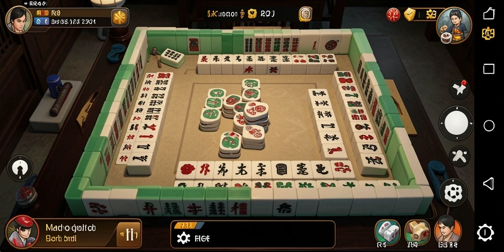 Screenshot RR44 menampilkan gameplay Mahjong yang menantang dan seru.