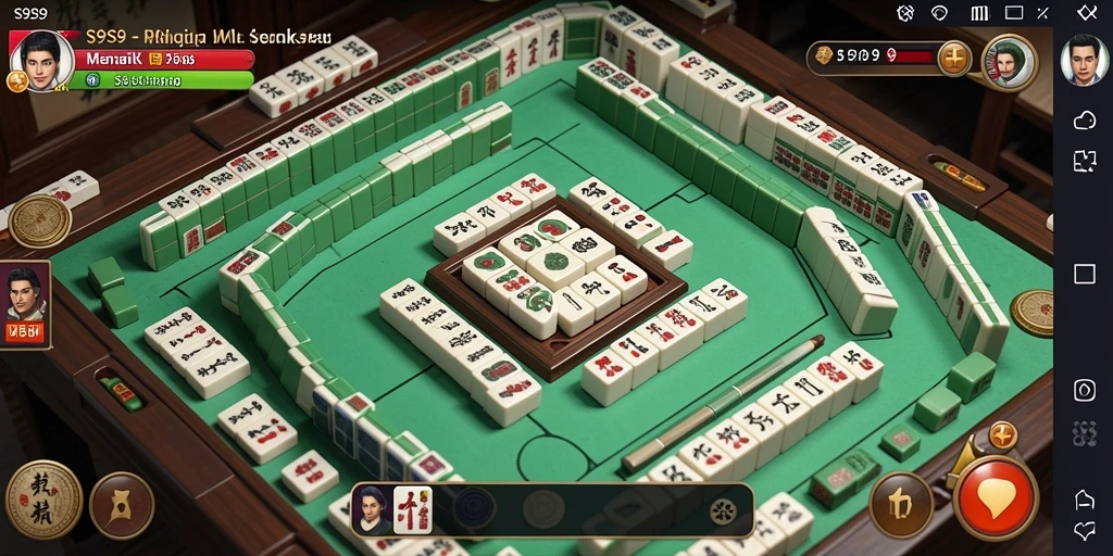 Screenshot S9S9 menampilkan gameplay Mahjong yang menarik dan penuh warna.