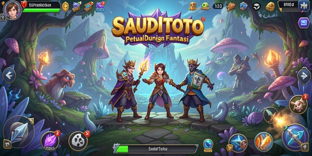 Screenshot gameplay SAUDITOTO menampilkan aksi mendebarkan di dunia fantasi.