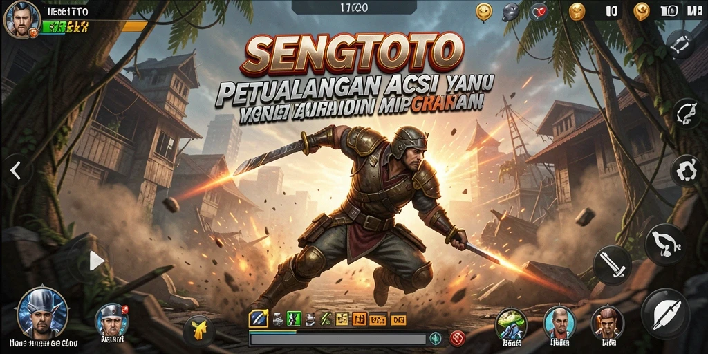 Screenshot gameplay SENGTOTO menampilkan aksi pertarungan yang mendebarkan.