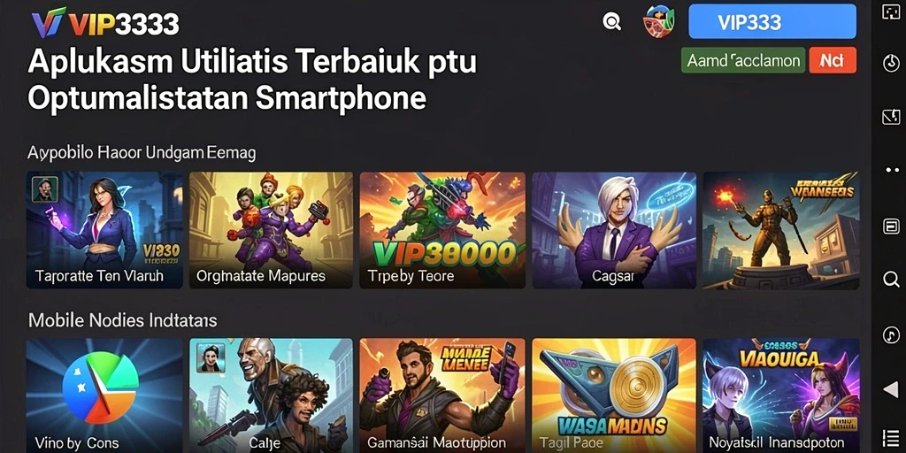 Screenshot VIP333 menampilkan antarmuka aplikasi Utility yang intuitif dan fungsional.