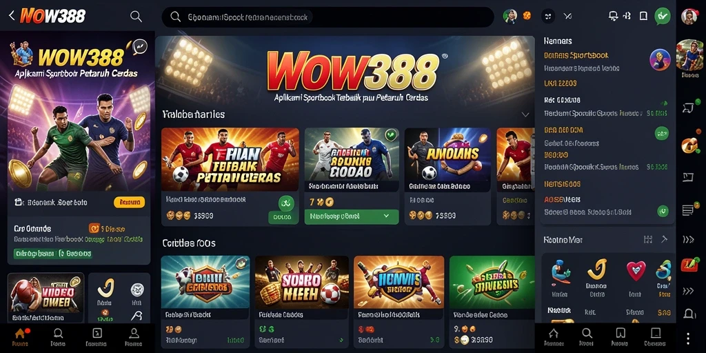 Tampilan antarmuka WOW388 yang menarik untuk taruhan olahraga.